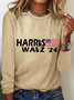 American Flag Print Casual Long Sleeve Shirt