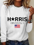 American Flag Print Casual Long Sleeve Shirt
