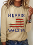 American Flag Print Casual Long Sleeve Shirt