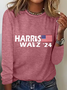 American Flag Print Casual Long Sleeve Shirt