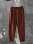 Plain Loose Cotton Casual Pants