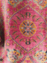 Women's Vintage Totem Print Casual V-neck Long Sleeve Comfortable Cotton T-shirt