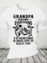 Grandpa -Knows Everything If He Doesn't Know He Makes Stuff Up Really Fast Cotton T-Shirt