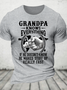 Grandpa -Knows Everything If He Doesn't Know He Makes Stuff Up Really Fast Cotton T-Shirt