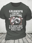 Grandpa -Knows Everything If He Doesn't Know He Makes Stuff Up Really Fast Cotton T-Shirt