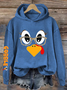 Women's Cute Turkey Fall Thanksgiving Printed Hooded Sweatshirt Hoodie