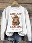 Scottish Highlands Bull Round Neck Sweatshirt