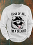 Vintage First Of All I'm A Delight Retro Funny Raccoon Men's Casual Sweatshirt