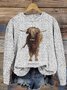 Scottish Highland Bull Round Neck Sweater