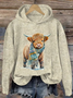 Highland Cow Print Casual Sweatshirt Hoodie