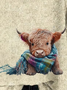 Highland Cow Print Casual Sweatshirt