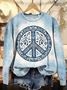 Women's Hippie Art Print Casual Sweatshirt
