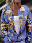 Retro Fresh Flowers Print Buttoned Cardigan Sweater