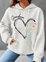 Grandma Heart Simple Loose Hoodie