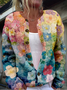 Crew Neck Casual Cardigan