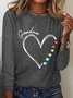 Grandma Heart Casual Long Sleeve Shirt