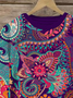 Casual Ethnic Cotton Crew Neck Sweatshirt