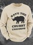 Save The Chubby Unicorns Men's Casual Sweatshirt