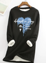 Cute But Slobbery Casual Fluff Fleece Fabric Sweatshirt