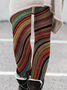 Tight Jersey Casual Striped Leggings