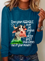 Does Your Asshole Ever Get Jealous Funny Cow Casual Long Sleeve Shirt