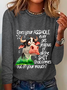 Does Your Asshole Ever Get Jealous Funny Cow Casual Long Sleeve Shirt