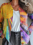 Loose Knitted Psychedelic Art Casual Cardigan