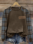 Historical Tv Show Leather Patch Vintage Plaid Raglan Sweatshirt