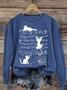 Women's Cat Music Print Sweatshirt