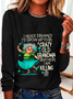 I Never Dreamed I’d Grow Up To Be A Crazy Old Grandma Casual Long Sleeve Shirt
