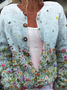 Loose Casual Knitted Crew Neck Cardigan