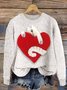 Valentine's Day Fashion Heart Round Neck Sweatshirt