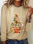 Christmas Tree Made Of Books Casual Long Sleeve Shirt