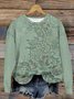 Floral Print Long Sleeve Crew Neck Sweatshirt