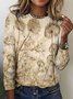 3D Plant Flower Printed Long Sleeve T-shirt