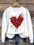 Women's Valentine's Day Heart Pattern Crew Neck Sweatshirt