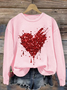 Women's Valentine's Day Heart Pattern Crew Neck Sweatshirt