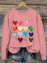 Women's Love Valentine's Day Casual Round Neck Loose Sweatshirt