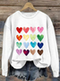 Women's Love Valentine's Day Casual Round Neck Loose Sweatshirt