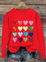 Women's Love Valentine's Day Casual Round Neck Loose Sweatshirt