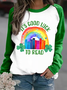 Women'S St. Patrick's Day Crew Neck Casual Loose Text Letters Sweatshirt