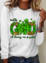 St. Patrick's Day With God All Things Are Possible Casual Long Sleeve Shirt