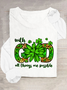 St. Patrick's Day With God All Things Are Possible Casual Long Sleeve Shirt