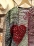 Women's Love Flower Valentine's Day Casual Print Long Sleeve Round Neck Sweatshirt