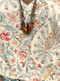 Women's vintage floral print V-neck T-shirt