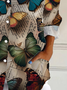 Women's Long Sleeve Shirt Spring/Fall As Picture Butterfly Buckle Shirt Collar Daily Going Out Casual Top