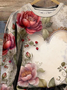 Women's Floral Spring Valentine's Day Print Casual Crew Neck Long Sleeve Sweatshirt