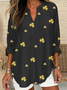 Women's St. Patrick's Day Shamrock Print V Neck Long Sleeve Shirt Top