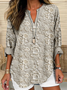 Floral lace embroidery linen blend comfortable shirt