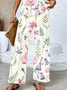 Women's Floral Spring Print Casual Tank Top Pants Two Piece Suit